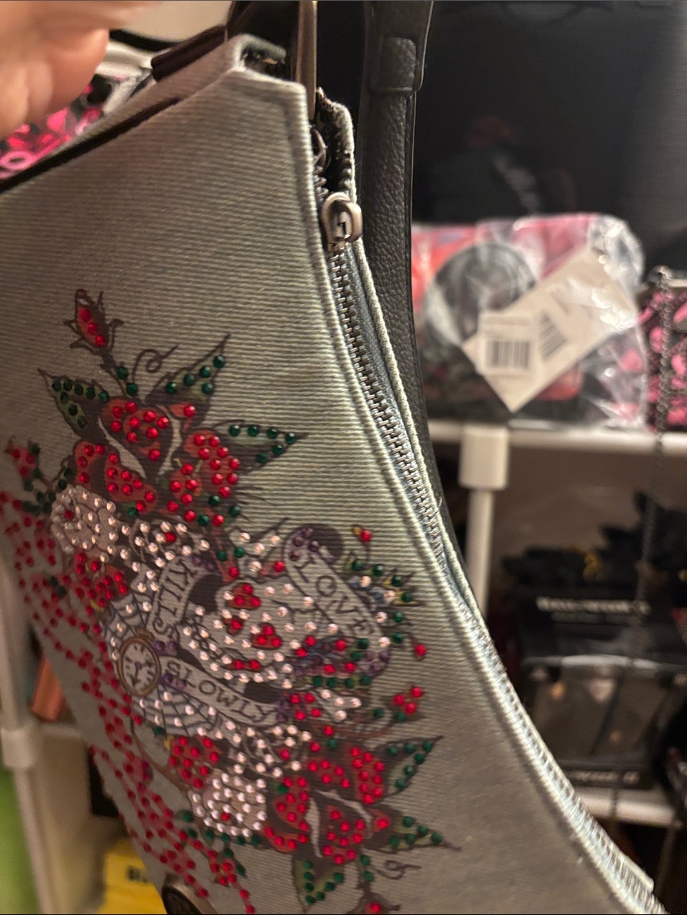 Ed Hardy Denim Shoulder Bag NWT - Picture 9 of 13